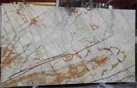 تصویر 4 از سنگ مرمریت ابیانه جلوه کرم گرم با خطوط طبیعی برای دکوراسیون